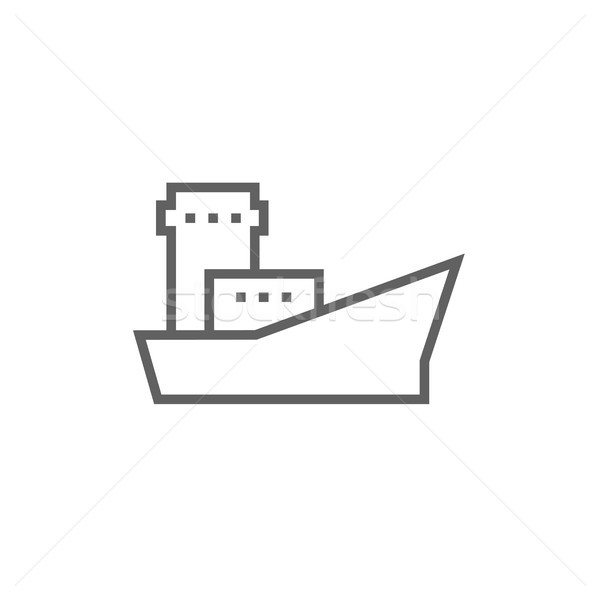 Vracht containerschip lijn icon hoeken web Stockfoto © RAStudio