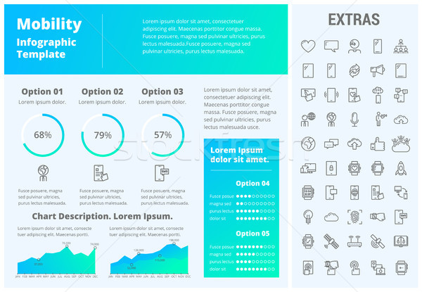Foto stock: Movilidad · infografía · plantilla · elementos · iconos · personalizable