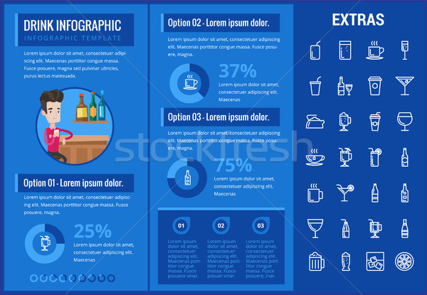 Drink infographic template, elements and icons. Stock photo © RAStudio