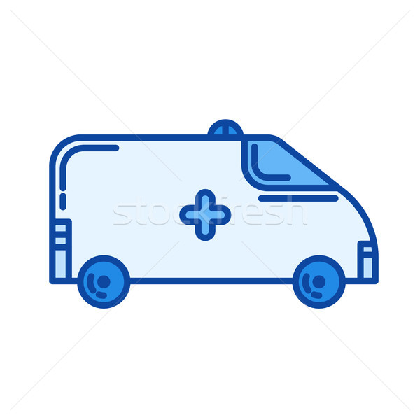 Ambulance ligne icône vecteur isolé blanche [[stock_photo]] © RAStudio