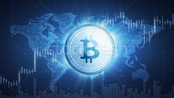 Bitcoin cash coin on hud background with bull stock chart. Stock photo © RAStudio