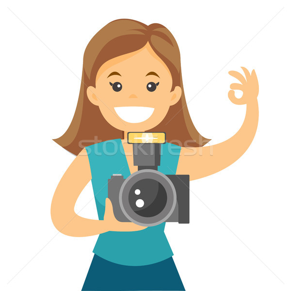 ストックフォト: カメラマン · 写真 · 女性 · 小さな · 画像