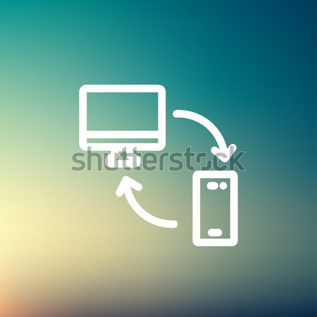 Foto stock: Computador · móvel · dispositivo · rede · conexão · fino