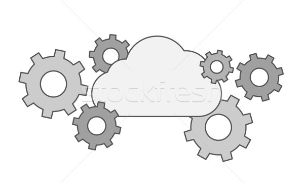 [[stock_photo]]: Engins · ensemble · nuage · contemporain · style · vecteur