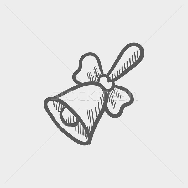 School bell with ribbon sketch icon Stock photo © RAStudio