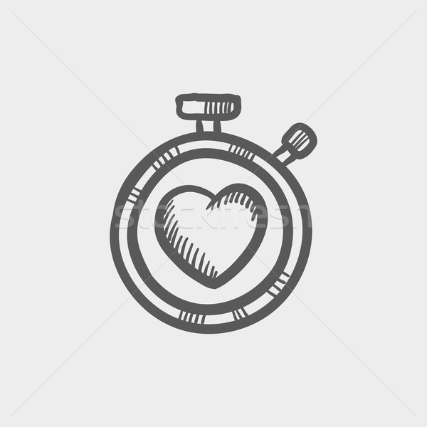 Heart time sketch icon Stock photo © RAStudio