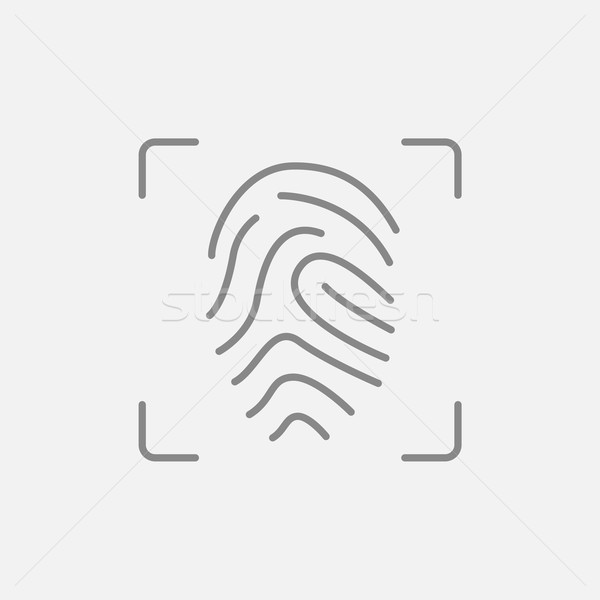 Stock photo: Fingerprint scanning line icon.