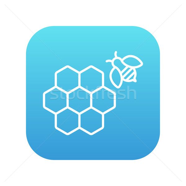 Honeycomb and bee line icon. Stock photo © RAStudio