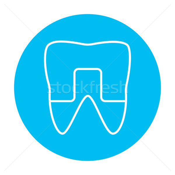 Crowned tooth line icon. Stock photo © RAStudio