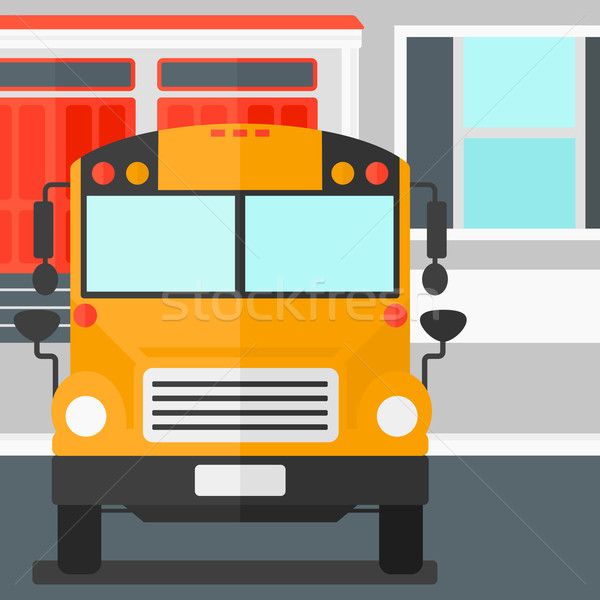 Сток-фото: желтый · автобус · школы · здании · вектора · дизайна