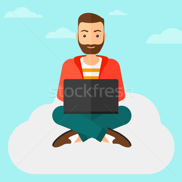 Man working on laptop. Stock photo © RAStudio