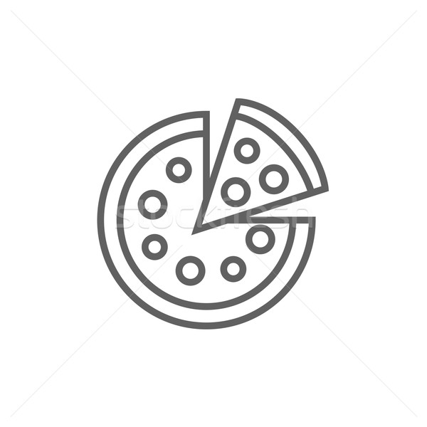 Whole pizza with slice line icon. Stock photo © RAStudio