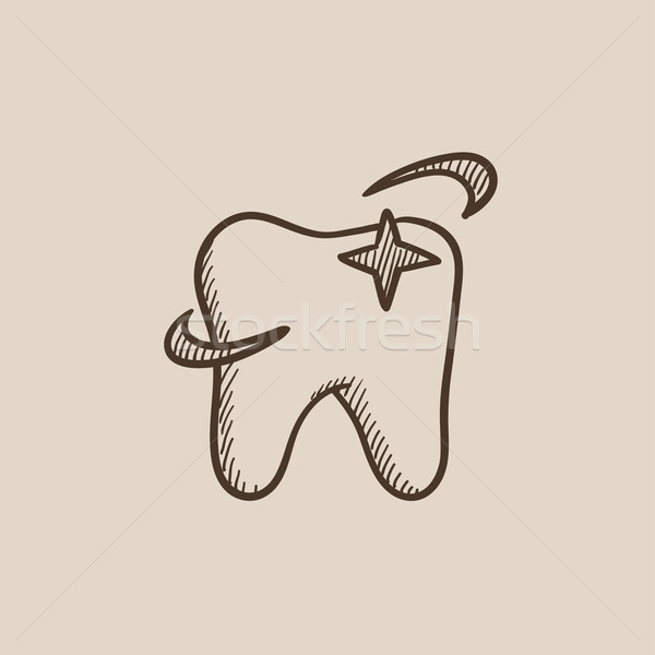 Shining tooth sketch icon. Stock photo © RAStudio