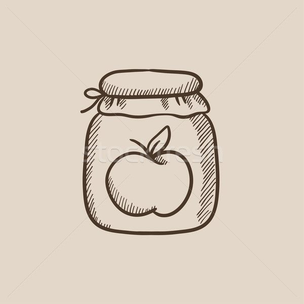 Apple jam jar sketch icon. Stock photo © RAStudio