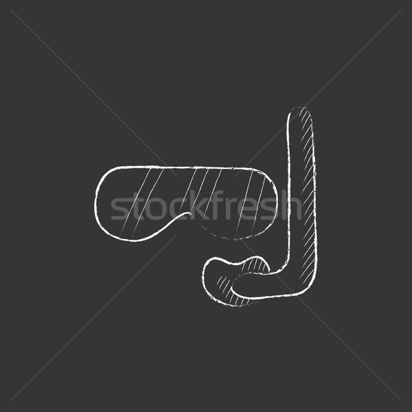 Masque tuba craie icône dessinés à la main [[stock_photo]] © RAStudio