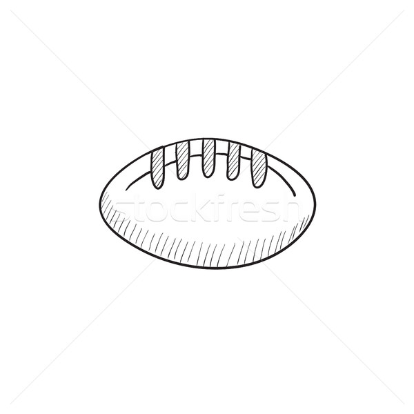 Rugby football ball sketch icon. Stock photo © RAStudio