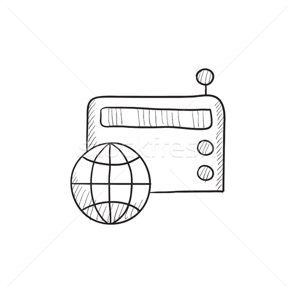 Retro radio sketch icon. Stock photo © RAStudio