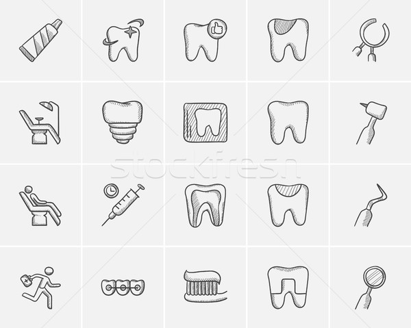 Medicine sketch icon set. Stock photo © RAStudio