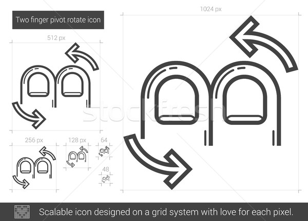 Two finger pivot rotate line icon. Stock photo © RAStudio