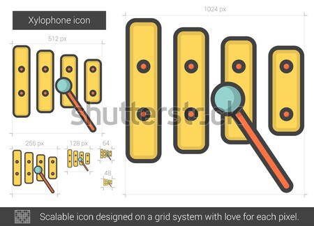Xylophone line icon. Stock photo © RAStudio