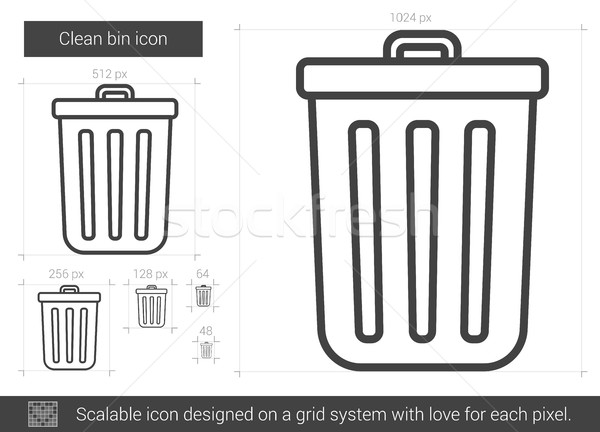 Clean bin line icon. Stock photo © RAStudio