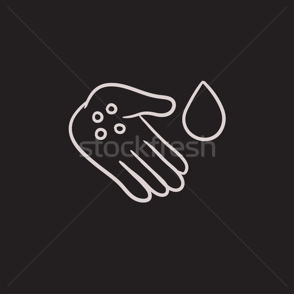 Hand with microbes sketch icon. Stock photo © RAStudio