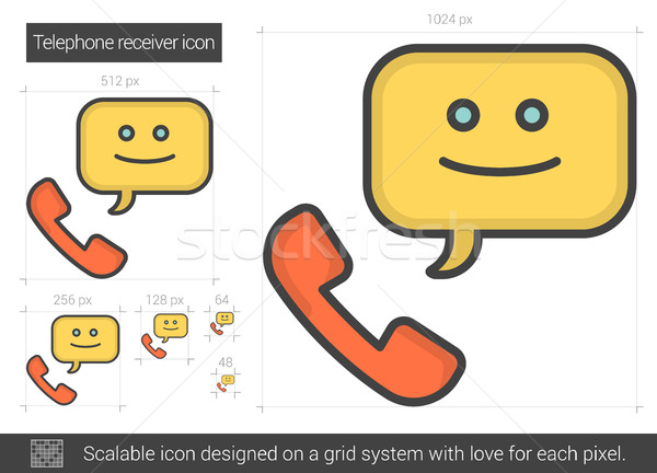 Telephone receiver line icon. Stock photo © RAStudio