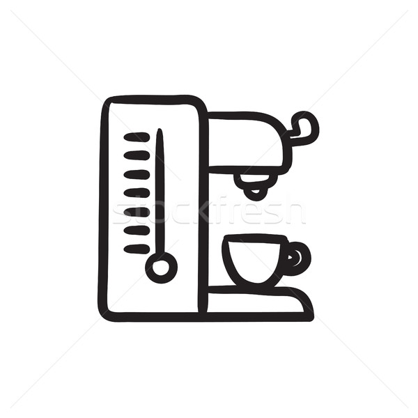 Koffiezetapparaat schets icon vector geïsoleerd Stockfoto © RAStudio