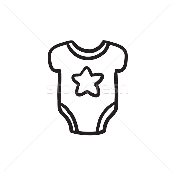 Baby short-sleeve bodysuit sketch icon. Stock photo © RAStudio