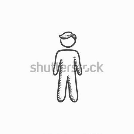 Businessman standing sketch icon. Stock photo © RAStudio