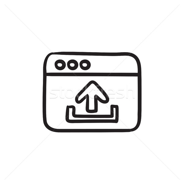 Browser window with upload sign sketch icon. Stock photo © RAStudio