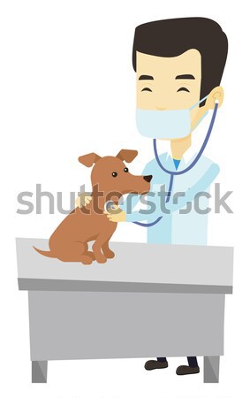 Veterinarian examining dog vector illustration. Stock photo © RAStudio