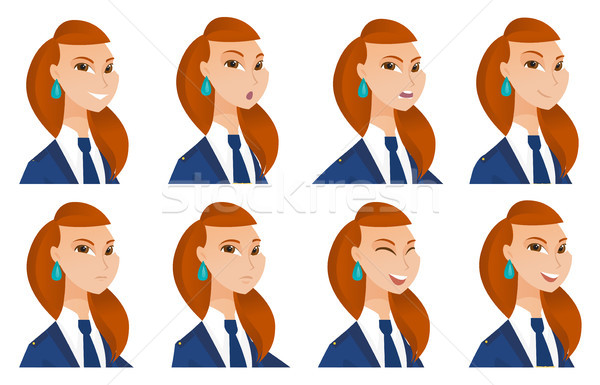 Vector set of stewardess characters. Stock photo © RAStudio