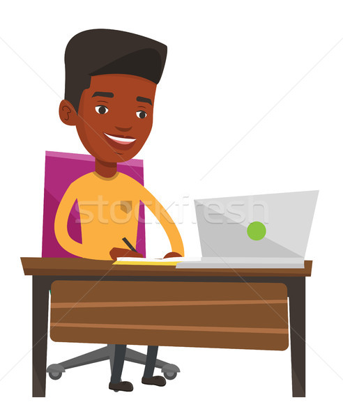 Student using laptop for education. Stock photo © RAStudio