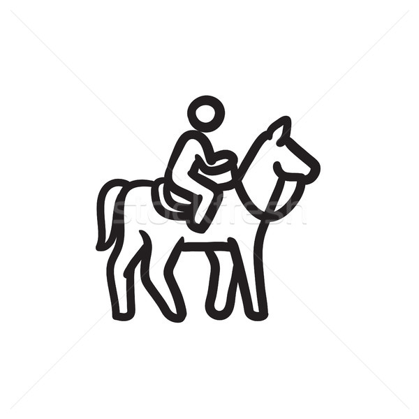 équitation croquis icône vecteur isolé dessinés à la main Photo stock © RAStudio