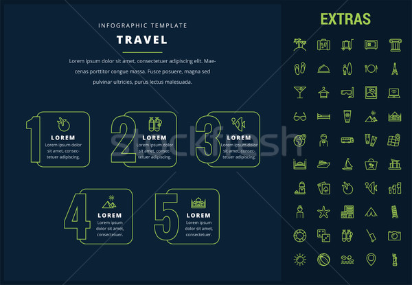 Utazás infografika sablon elemek ikonok lehetőségek Stock fotó © RAStudio