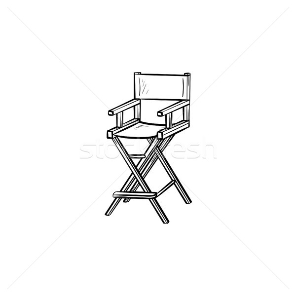 Film director scaun schiţă icoană Imagine de stoc © RAStudio