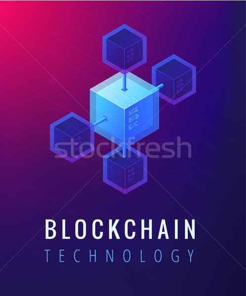 Isometric blockchain technology concept. Stock photo © RAStudio