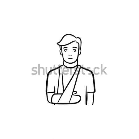 Patient with broken arm hand drawn outline doodle icon Stock photo © RAStudio