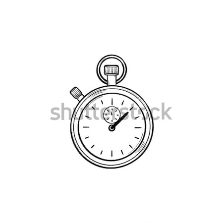 馬錶 手工繪製 塗鴉 圖標 時間 商業照片 © RAStudio