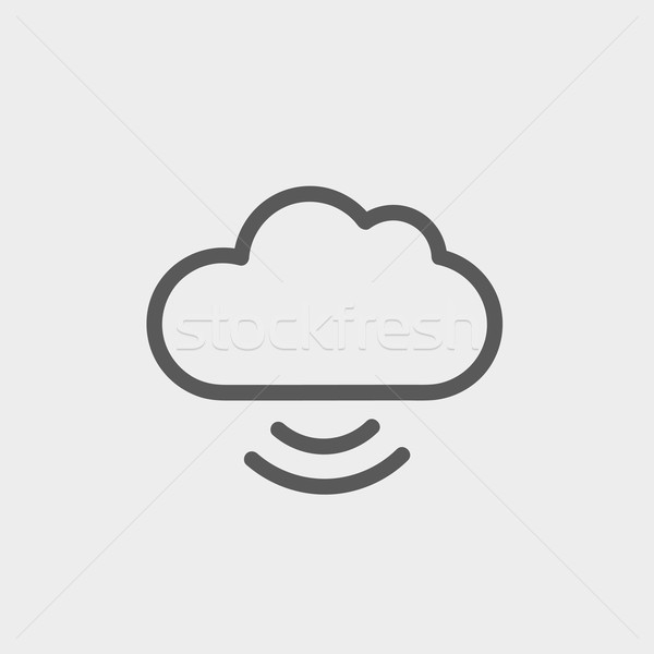 Cloud computing thin line icon Stock photo © RAStudio