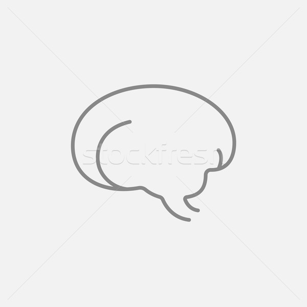 Mózgu line ikona internetowych komórkowych infografiki Zdjęcia stock © RAStudio