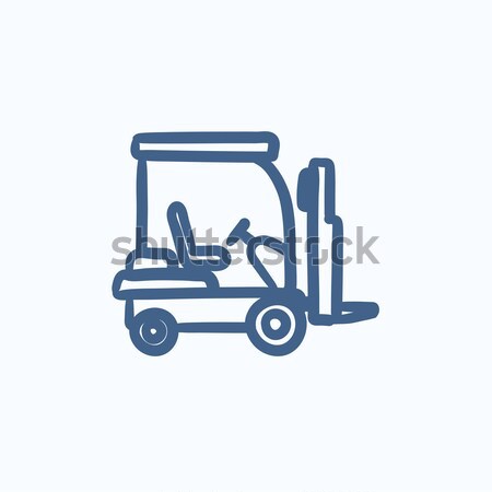 Stockfoto: Heftruck · lijn · icon · web · mobiele · infographics