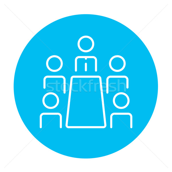 Stock photo: Business meeting in the office line icon.