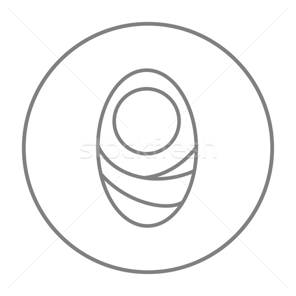 Infant wrapped in swaddling clothes line icon. Stock photo © RAStudio