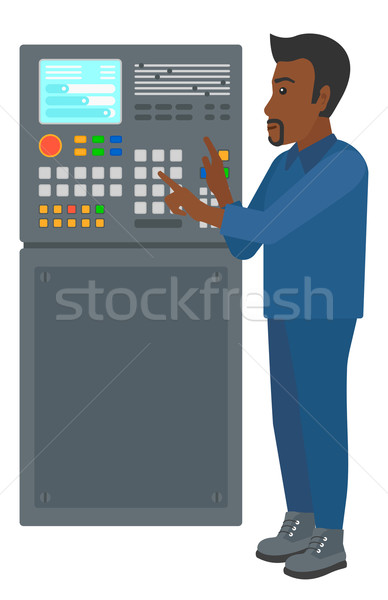 Ingénieur permanent panneau de commande homme vecteur design [[stock_photo]] © RAStudio
