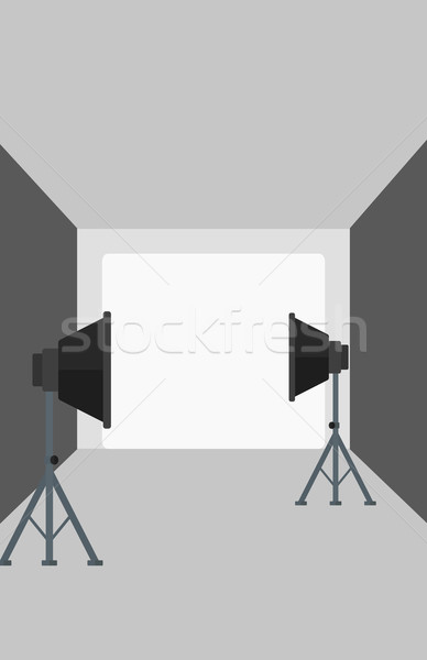 Vazio foto estúdio equipamentos de iluminação vetor projeto Foto stock © RAStudio
