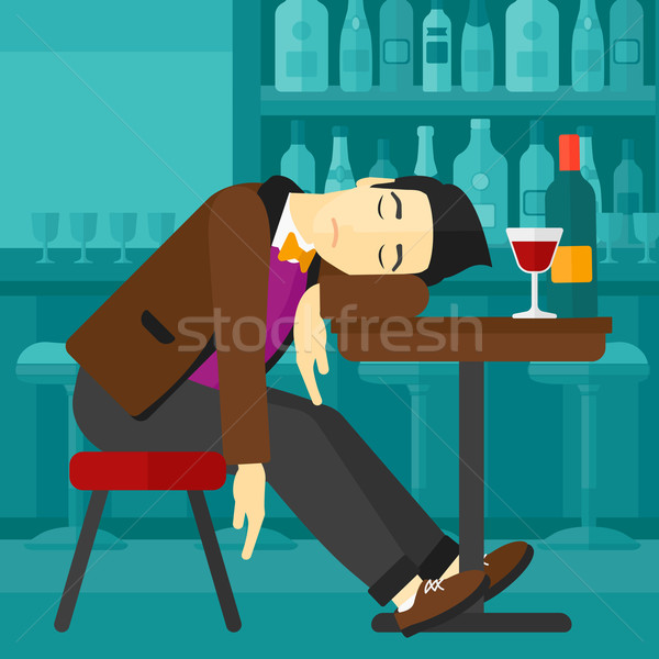 Man sleeping in bar.  Stock photo © RAStudio