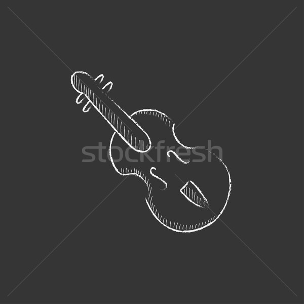 Cello gezeichnet Kreide Symbol Hand gezeichnet Vektor Stock foto © RAStudio