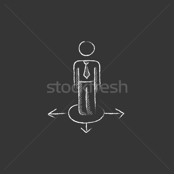 Businessman in three ways. Drawn in chalk icon. Stock photo © RAStudio